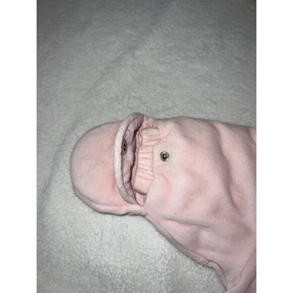 Carter’s Pink with Bunny Zip Snowsuit Bunting Sz 6-9 Months Snap Mittens Booties - Picture 6 of 11